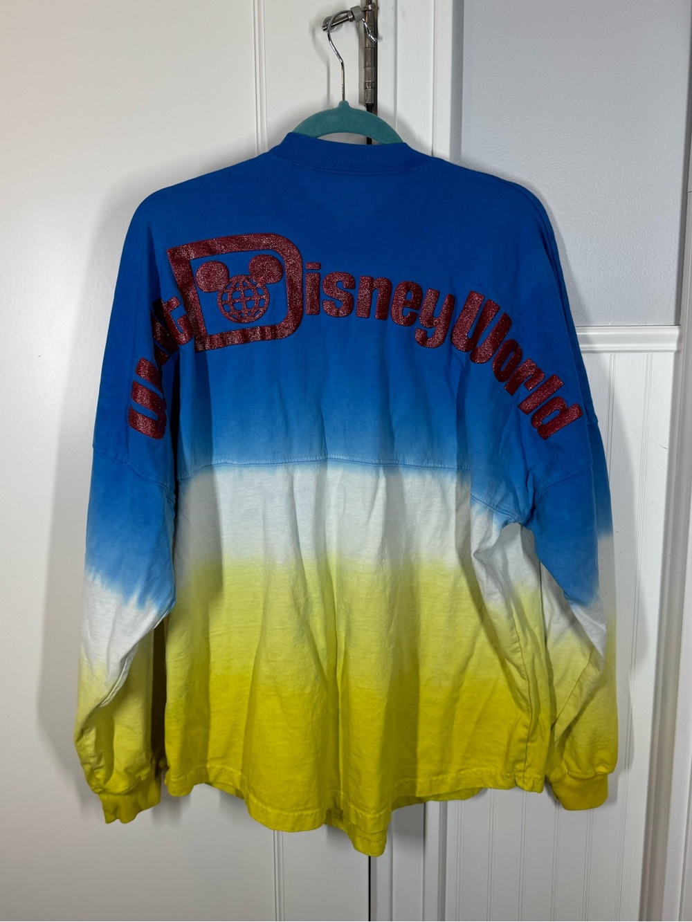 Disney Snow White Spirit Jersey Blue Yellow Ombre Poison Apple Disneyworld Sz M
